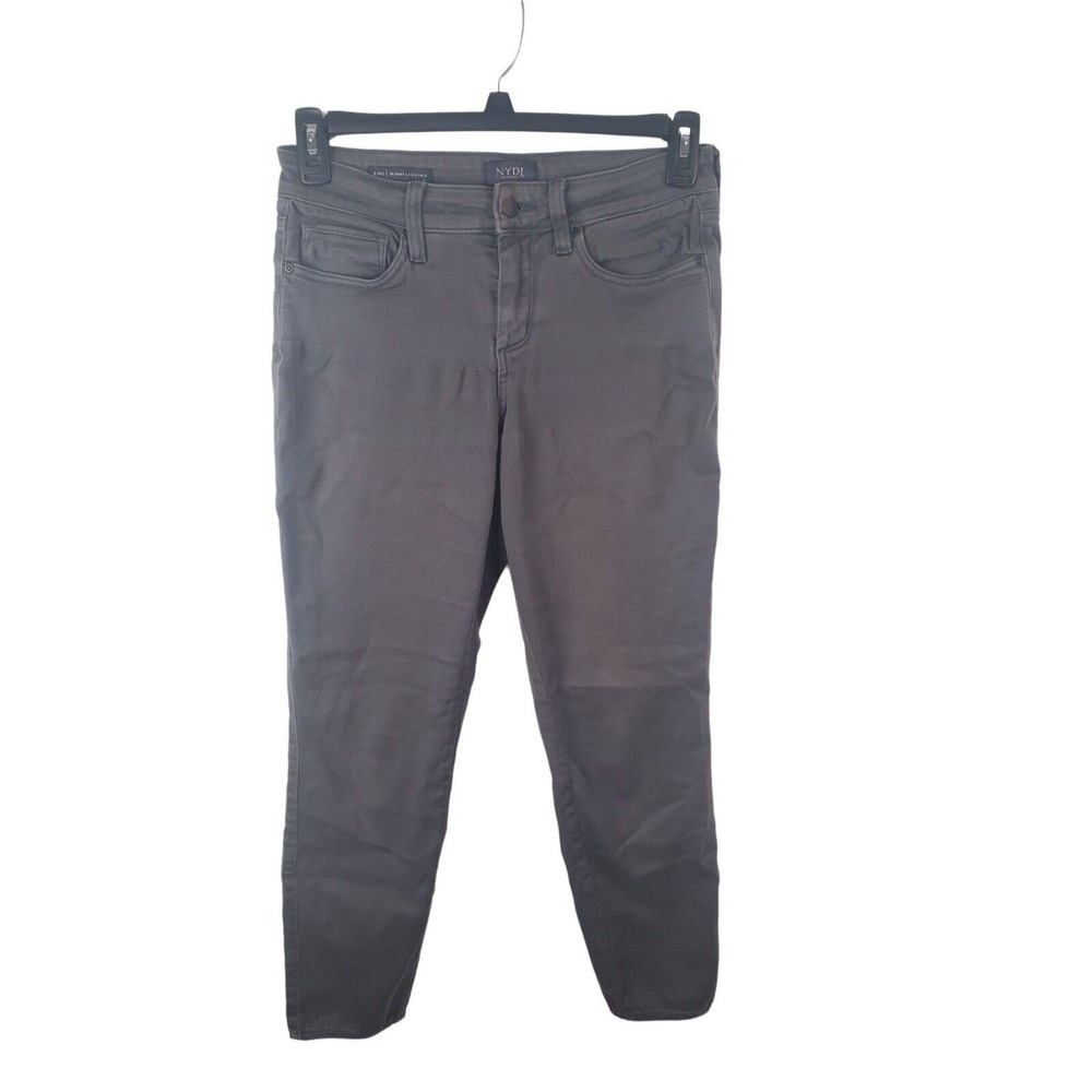 NYDJ Womens 4 AMI Skinny Legging Lift Tuck Technology Gray Mid Rise Casual